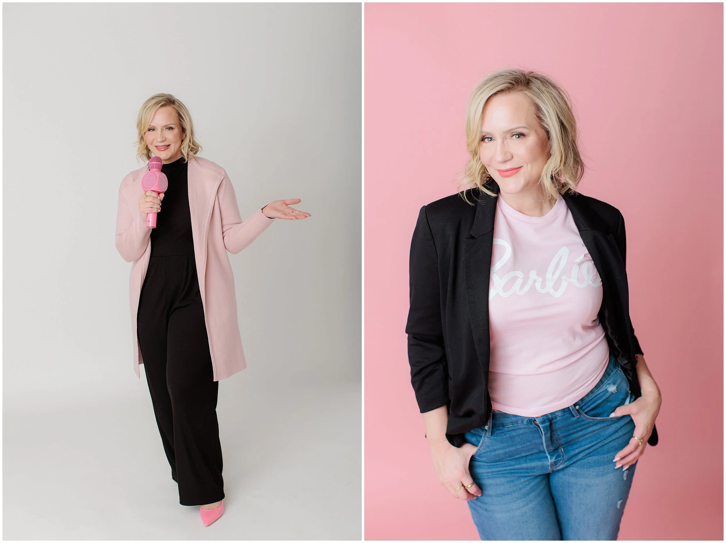 female entrepreneur speaking in studio setting