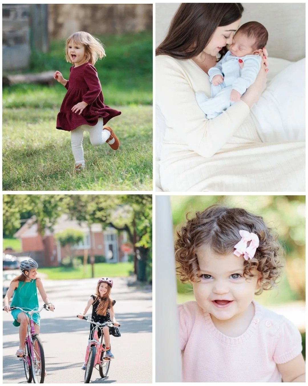 kids and families running in the park snuggling together in the DMV