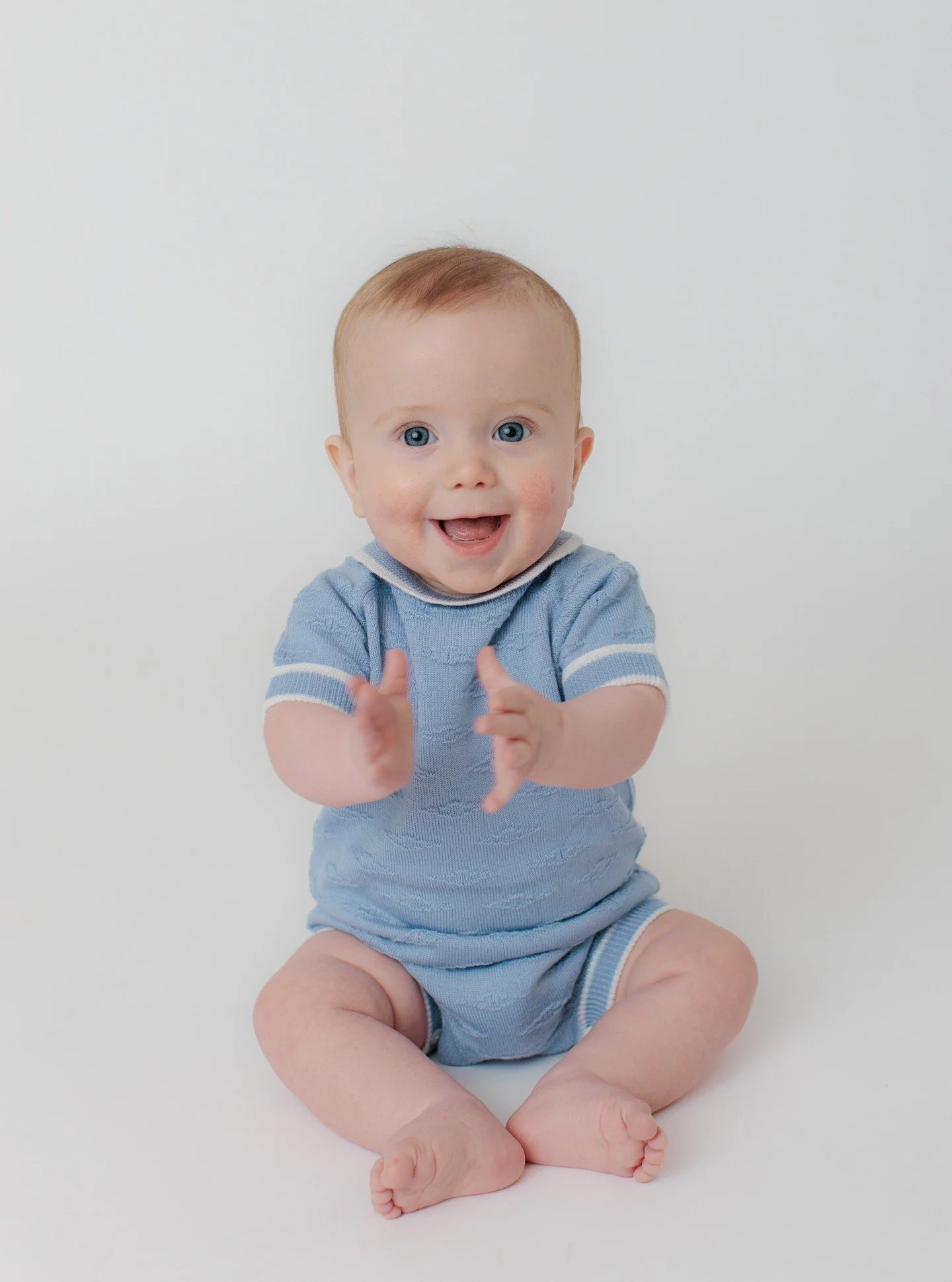 You don&rsquo;t have to be in every photo for it to matter.

This six-month session was just him. No adults in the frame. No big plan. Just a quiet studio space and a baby fully being himself.

A lot of parents feel like photos have to include everyo