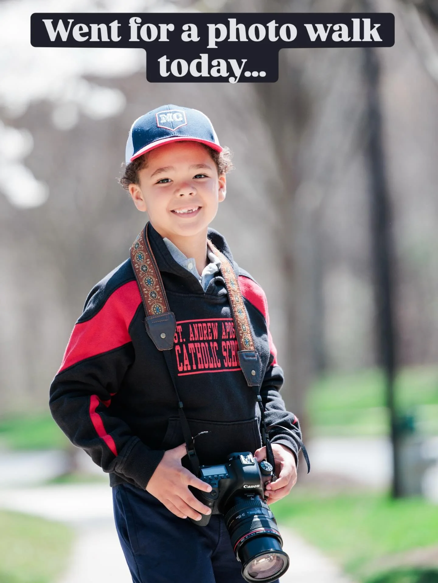 I convinced him to go for a &ldquo;photo walk adventure&rdquo; today. 
It sounded way more fun than &ldquo;let&rsquo;s get outside because mommy wants to take pictures of flowers!&rdquo; But he was game, especially when I gave him a &ldquo;real camer