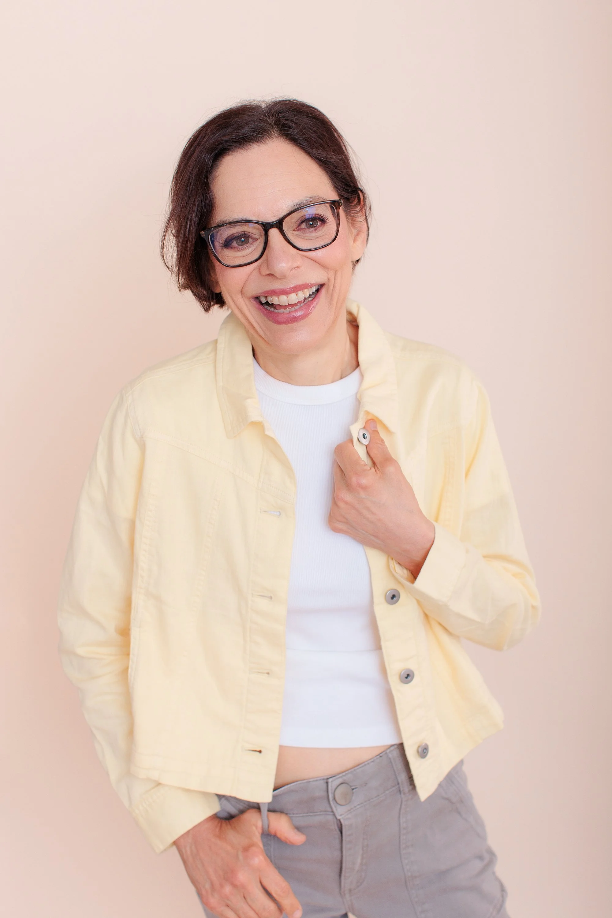  Woman smiling during studio headshot session in Silver Spring MD 
