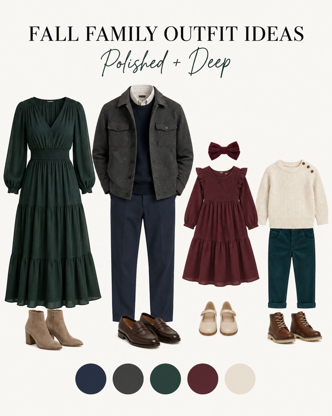 example of fall family outfit that is polished and deep