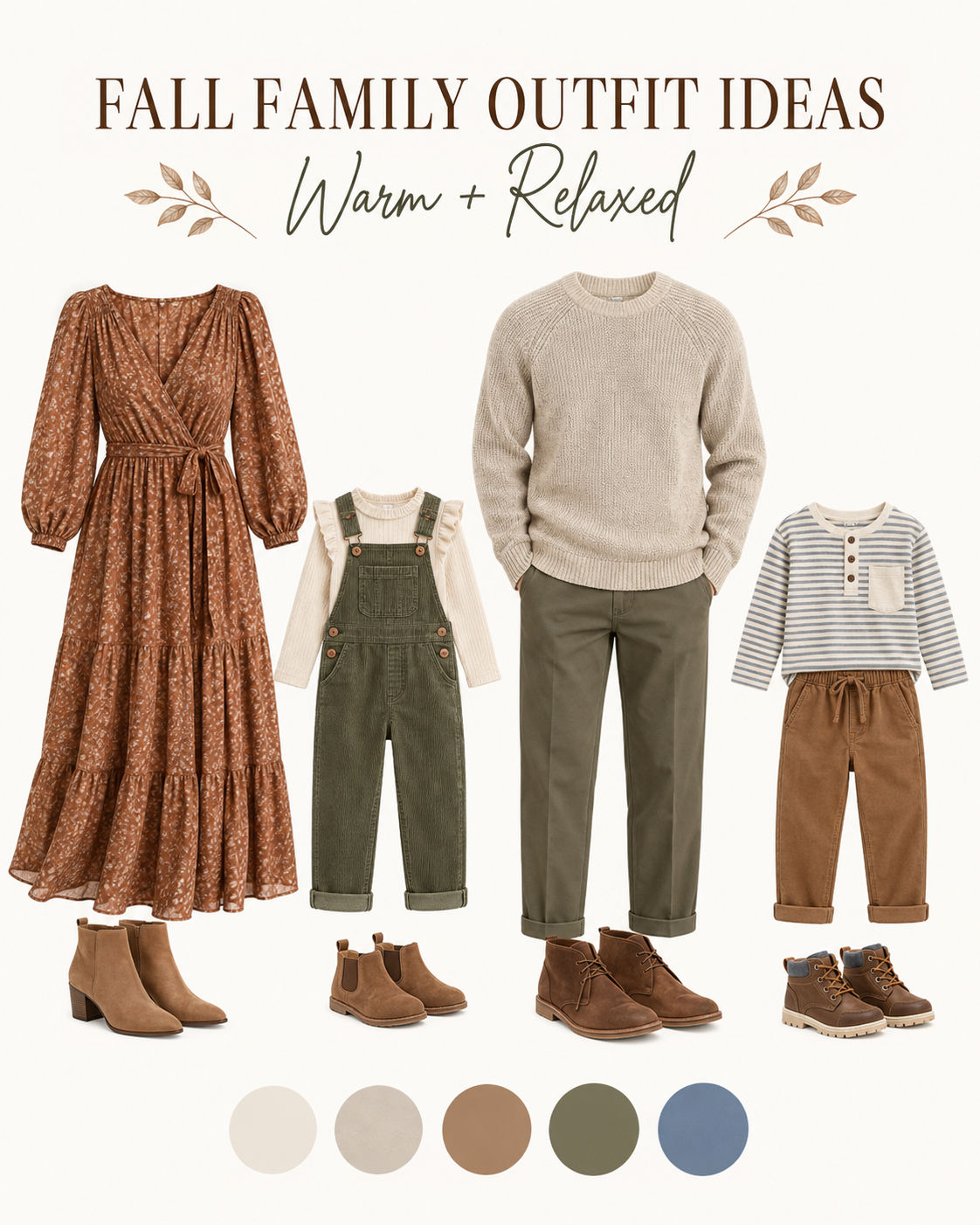 example of fall family outfits that are warm and relaxed