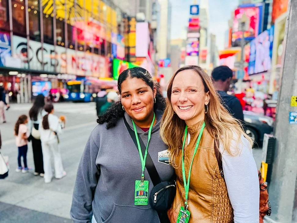 stepmom and stepdaughter on broadway up close tour in NYC