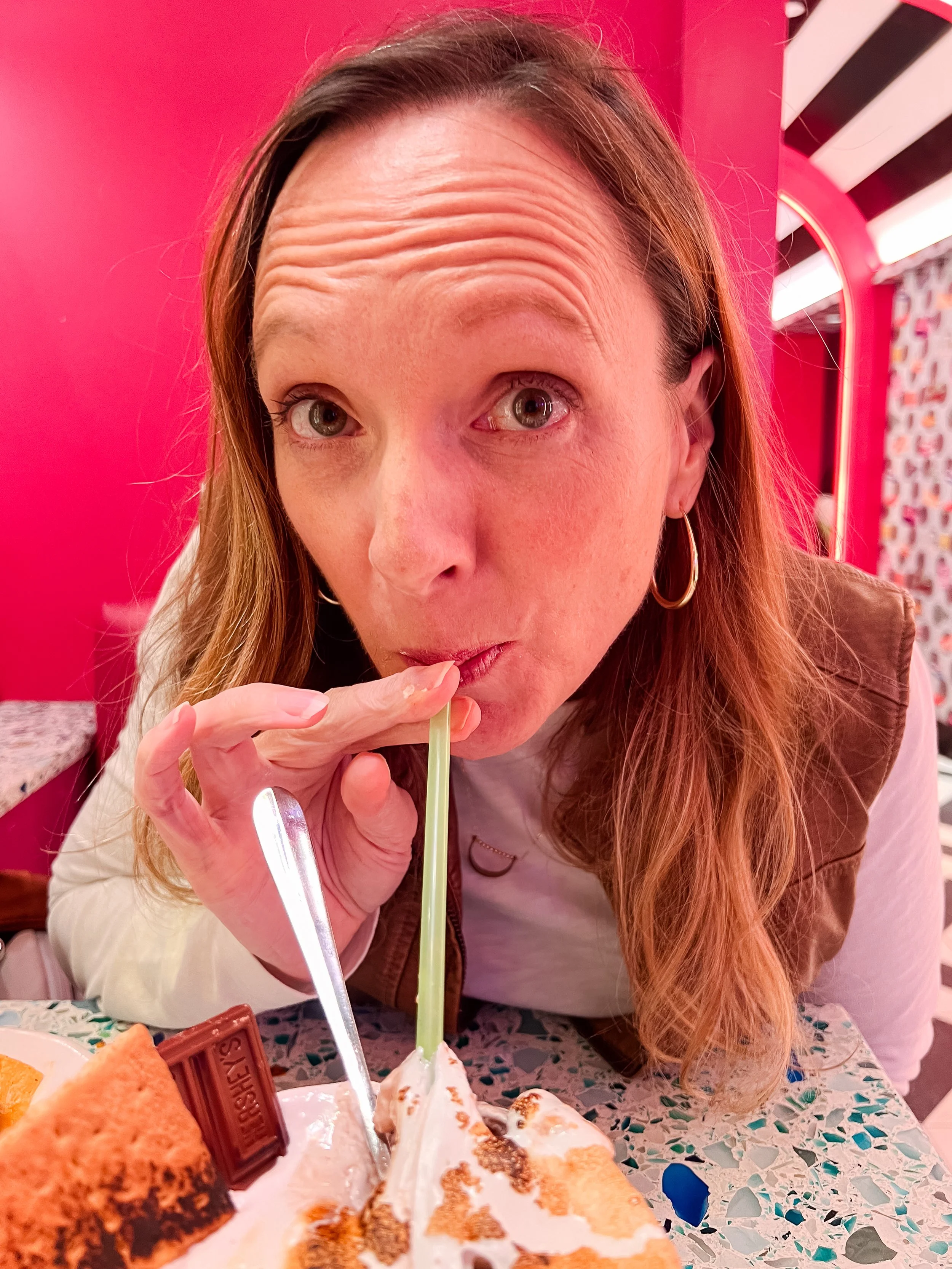 having frozen hot chocolate at serendipity
