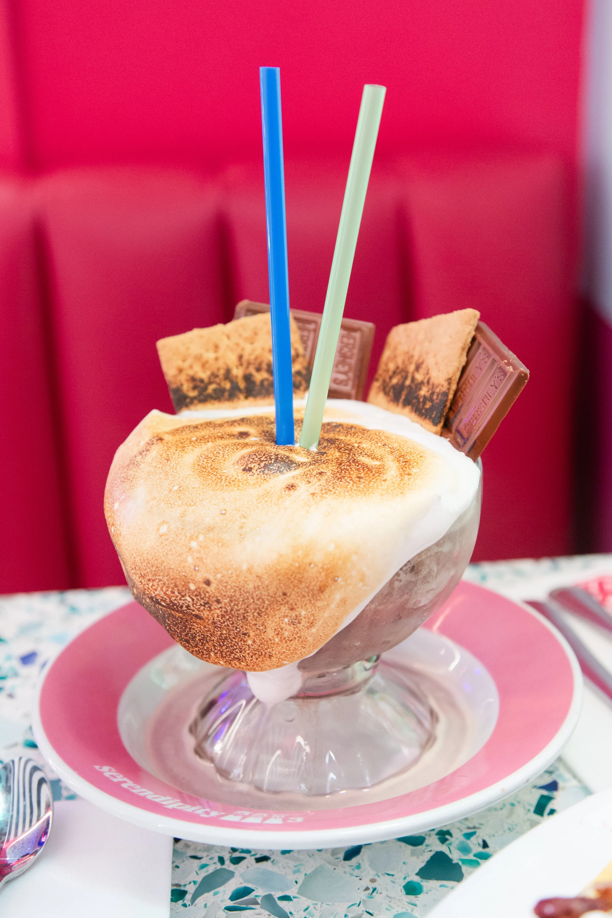 Serendipity's famous frozen hot chocolate smores
