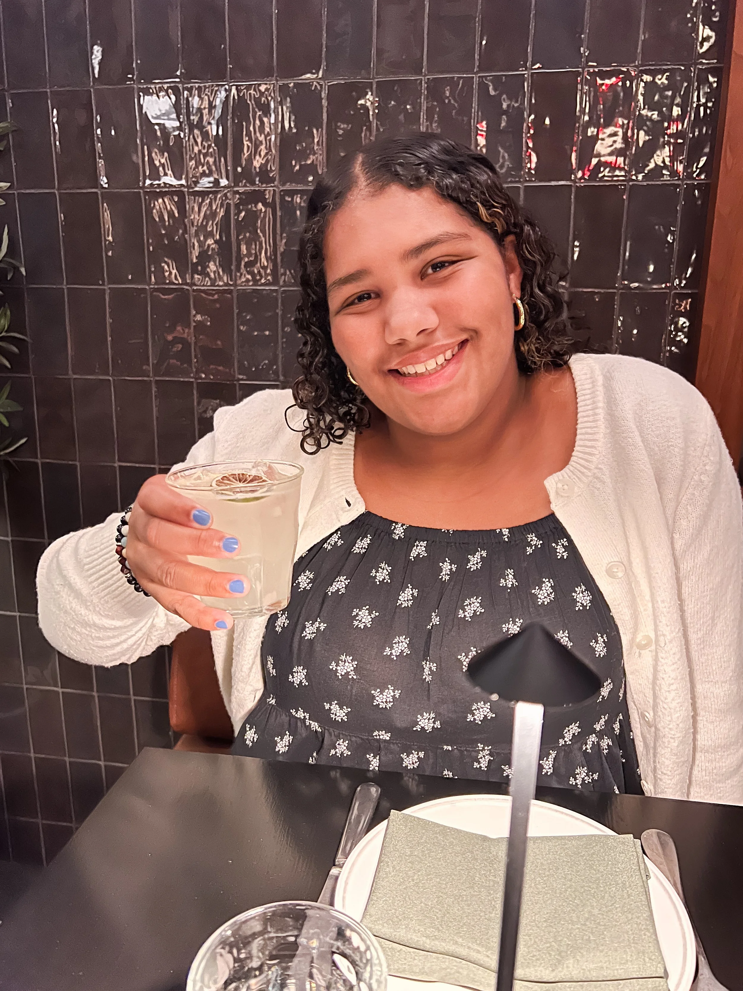 teenager enjoying mocktail in NYC