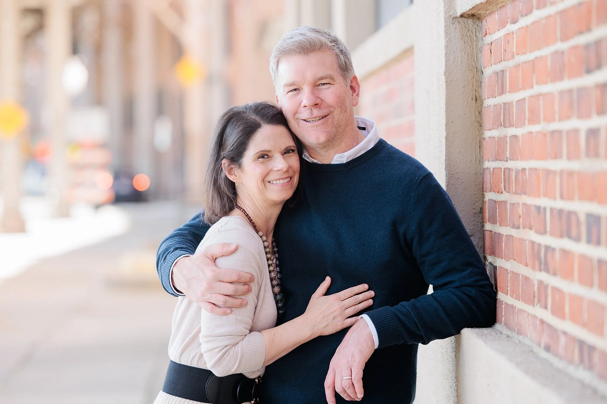 couple under bridge for georgetown family photo session