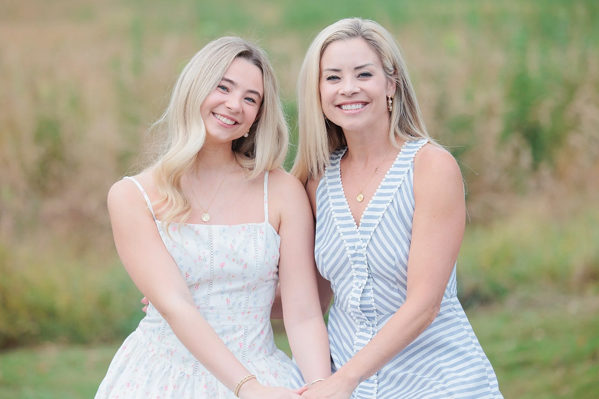 senior girl with her mom during senior photo session