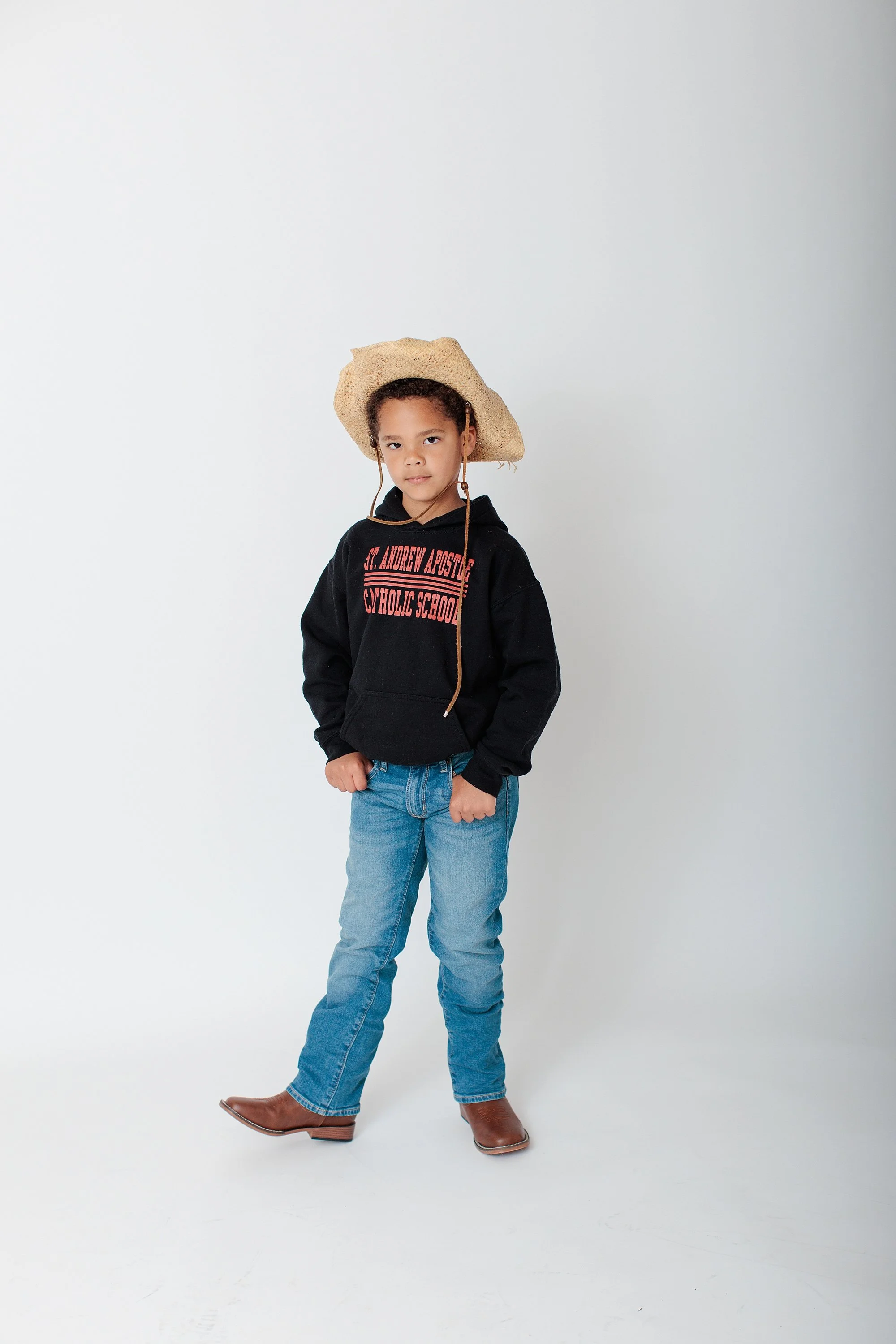 little boy in cowboy hat in SIlver Spring studio maryland