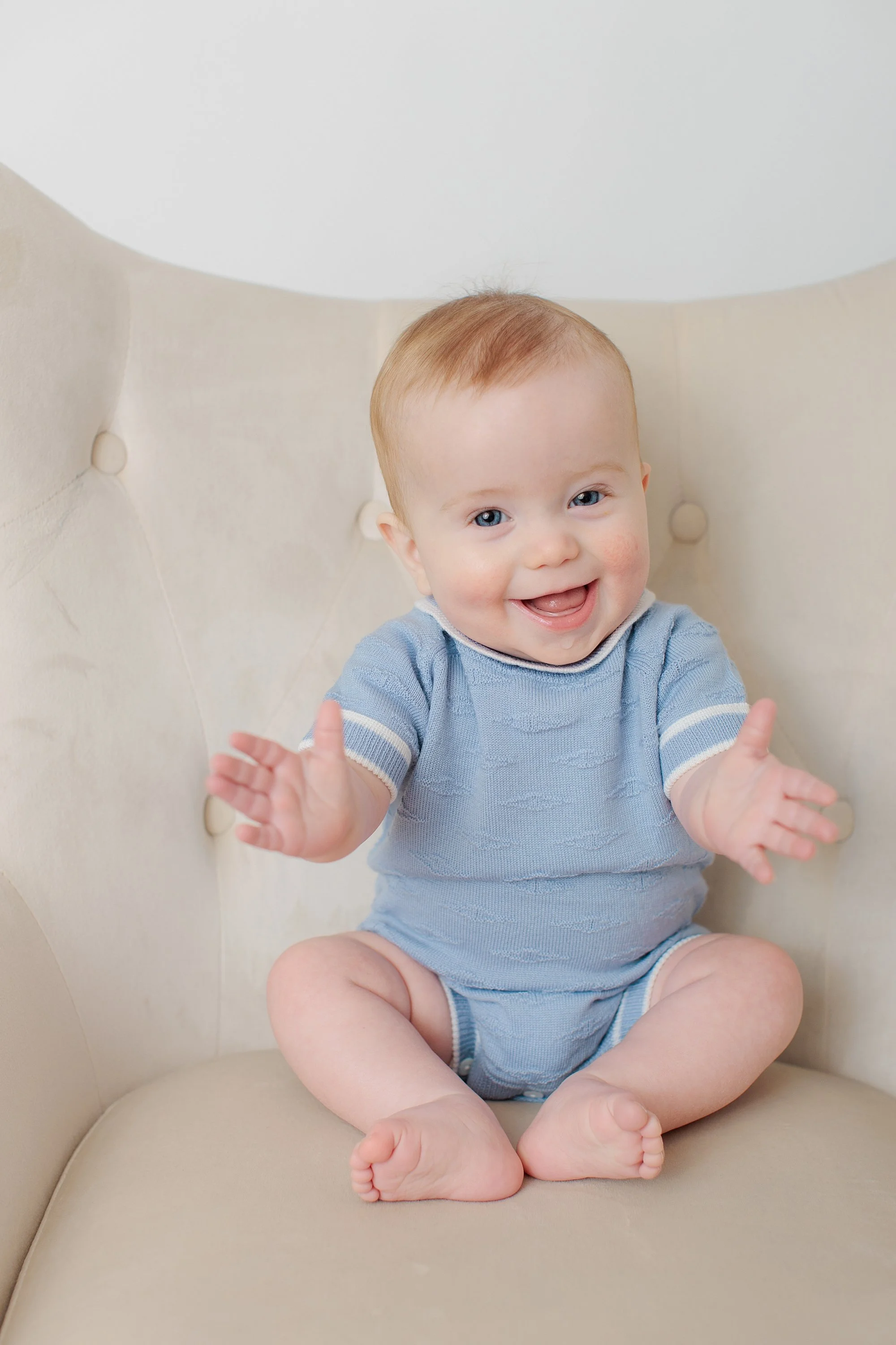 smiling baby during studio photo session in Silver Spring MD