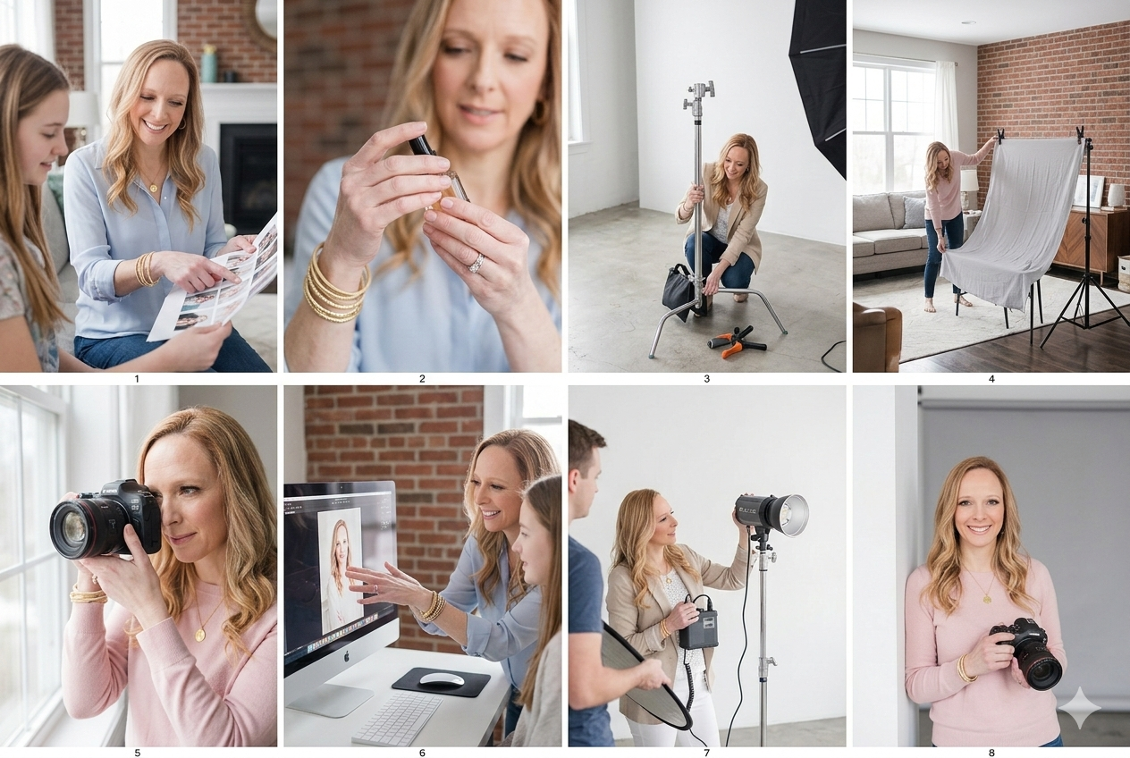 images generated by AI of a branding photographer