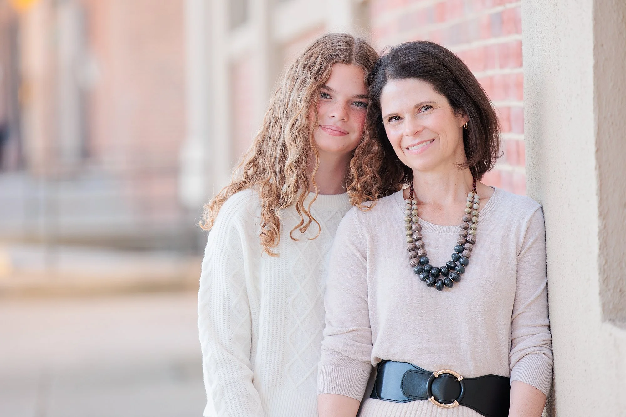 mom and daughter for family photo session in Georgetown Washington DC