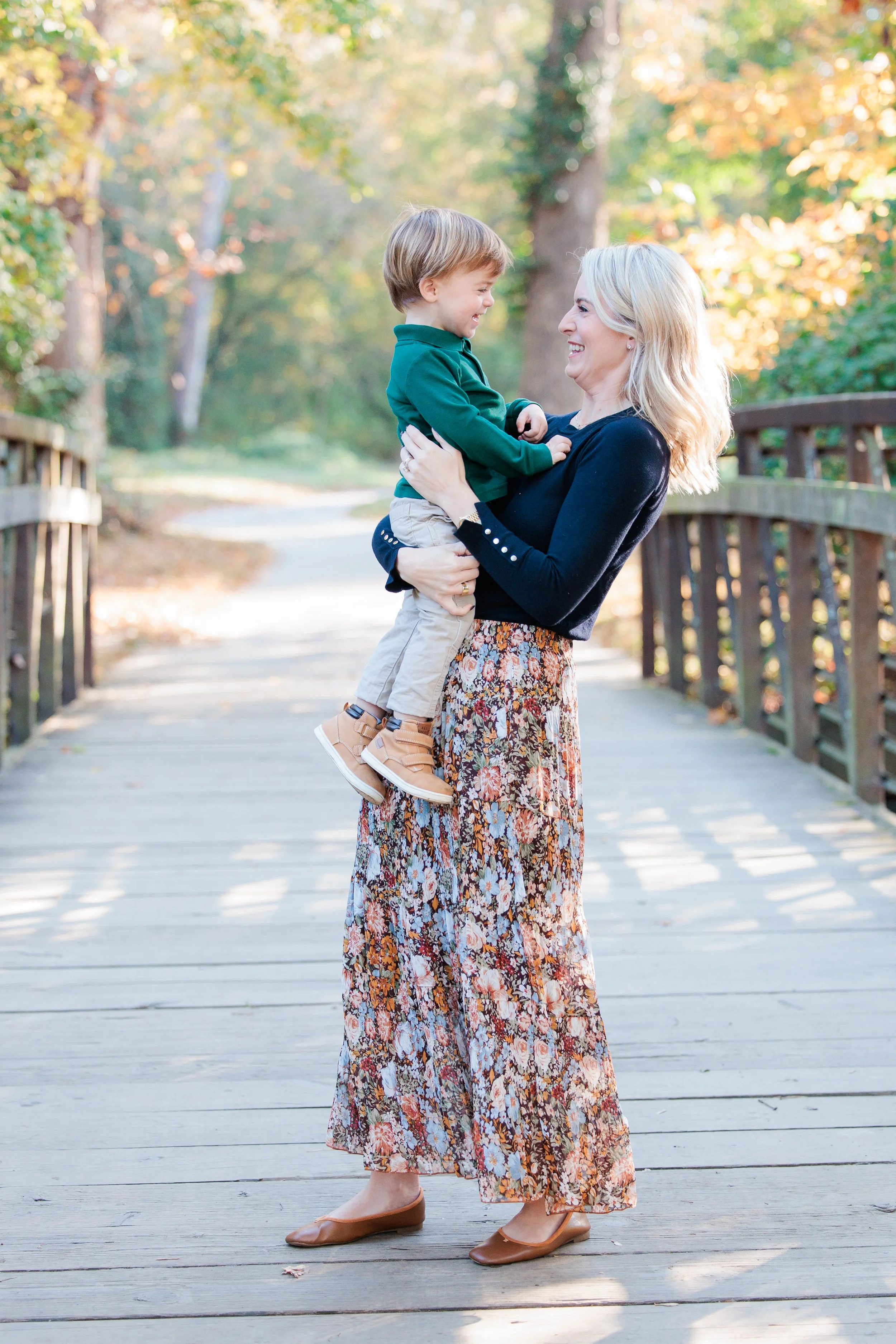 mom holding toddler son in Washington DC