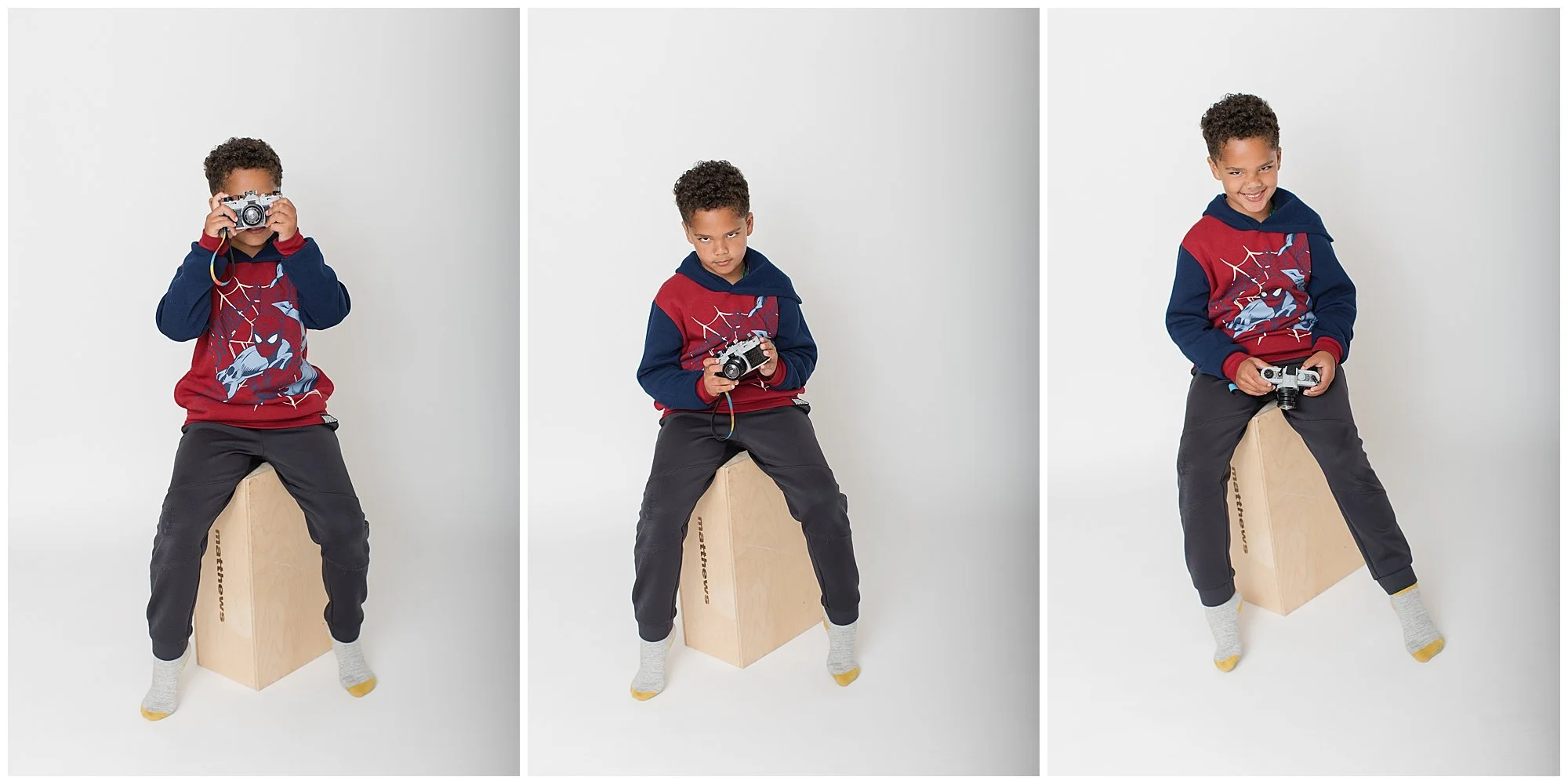 Child making funny faces during Maryland personality portrait session