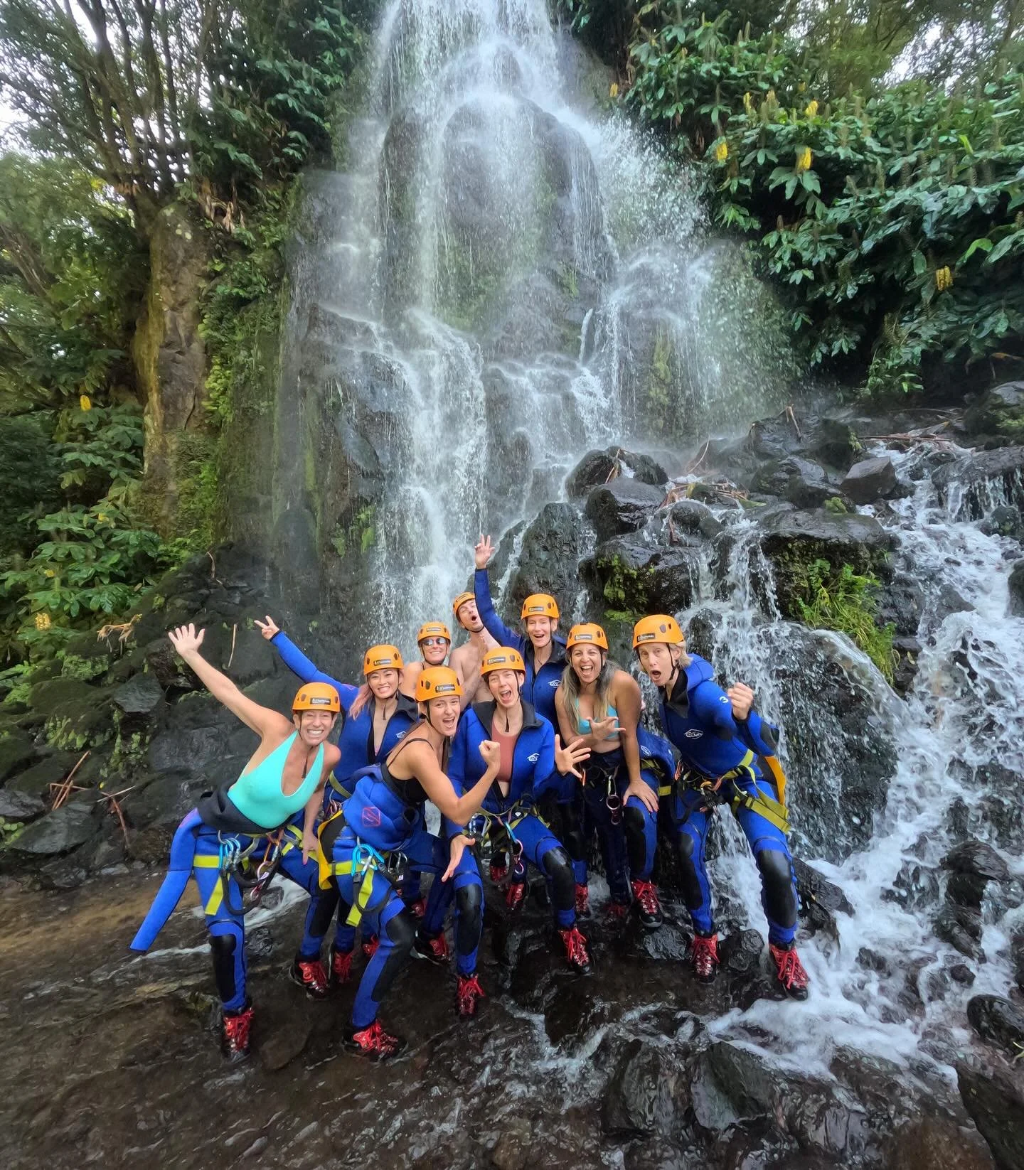 Our last, (optional), excursion was canyoning with our incredible tour guides, @brunobagnari &amp; Daniela! We hiked through the most beautiful canyon we&rsquo;ve ever seen, zip lined, jumped off, slid down &amp; rappelled down waterfalls. Some of us