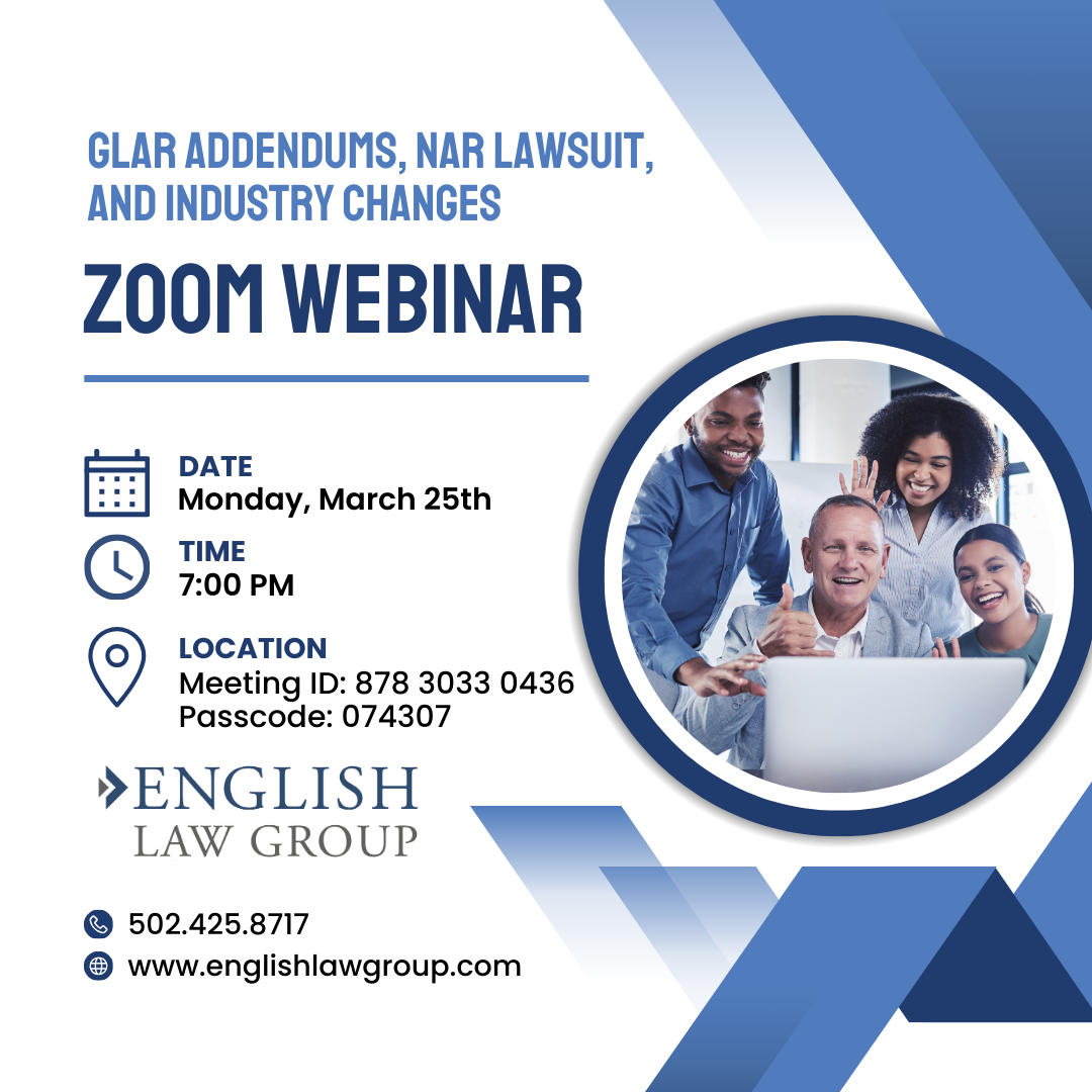 Zoom webinar GLAR Addendums, NAR Lawsuit, and Industry Changes — Real