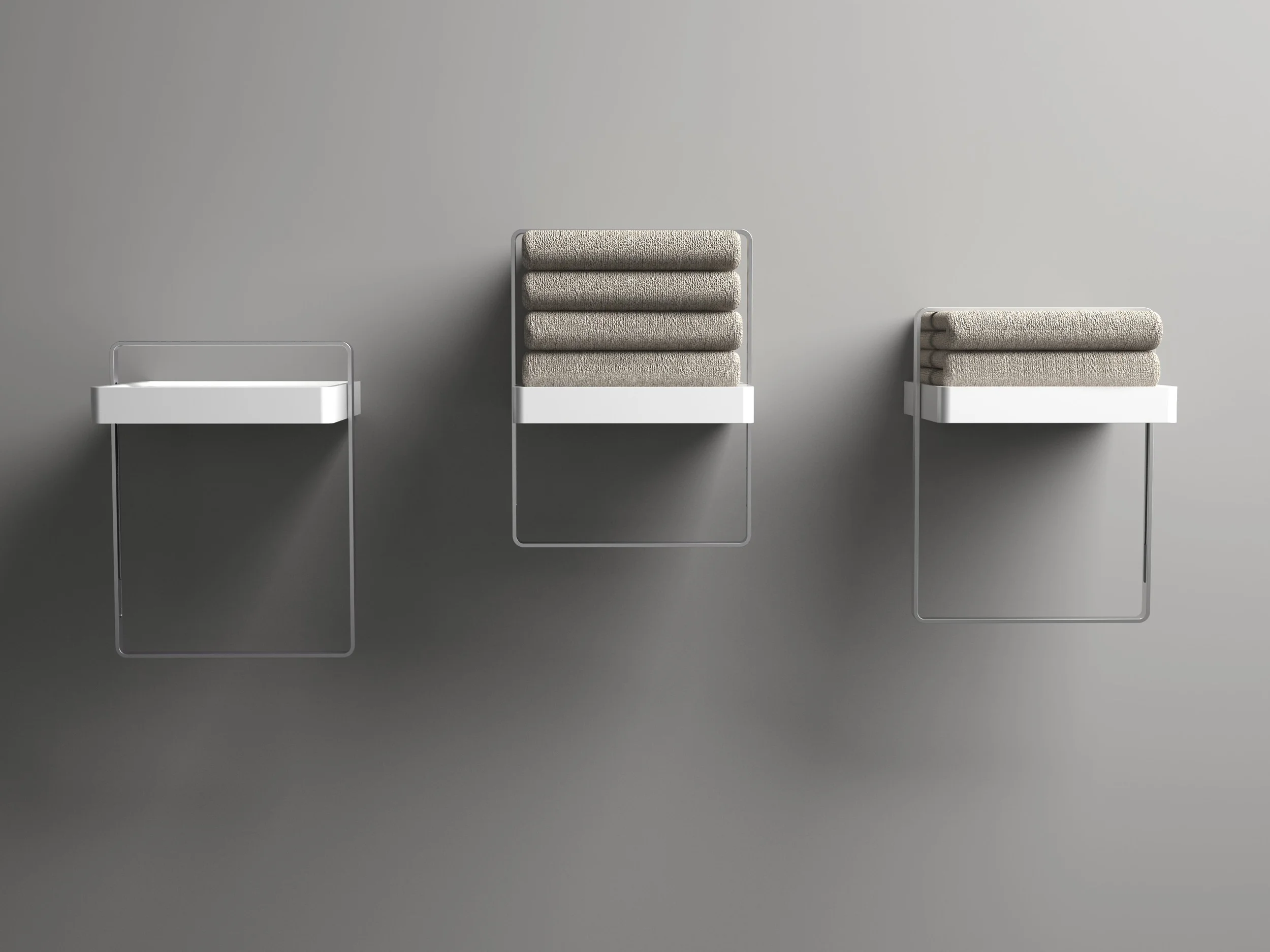 Slide bathroom towel bar for Agape designed by Cory Grosser