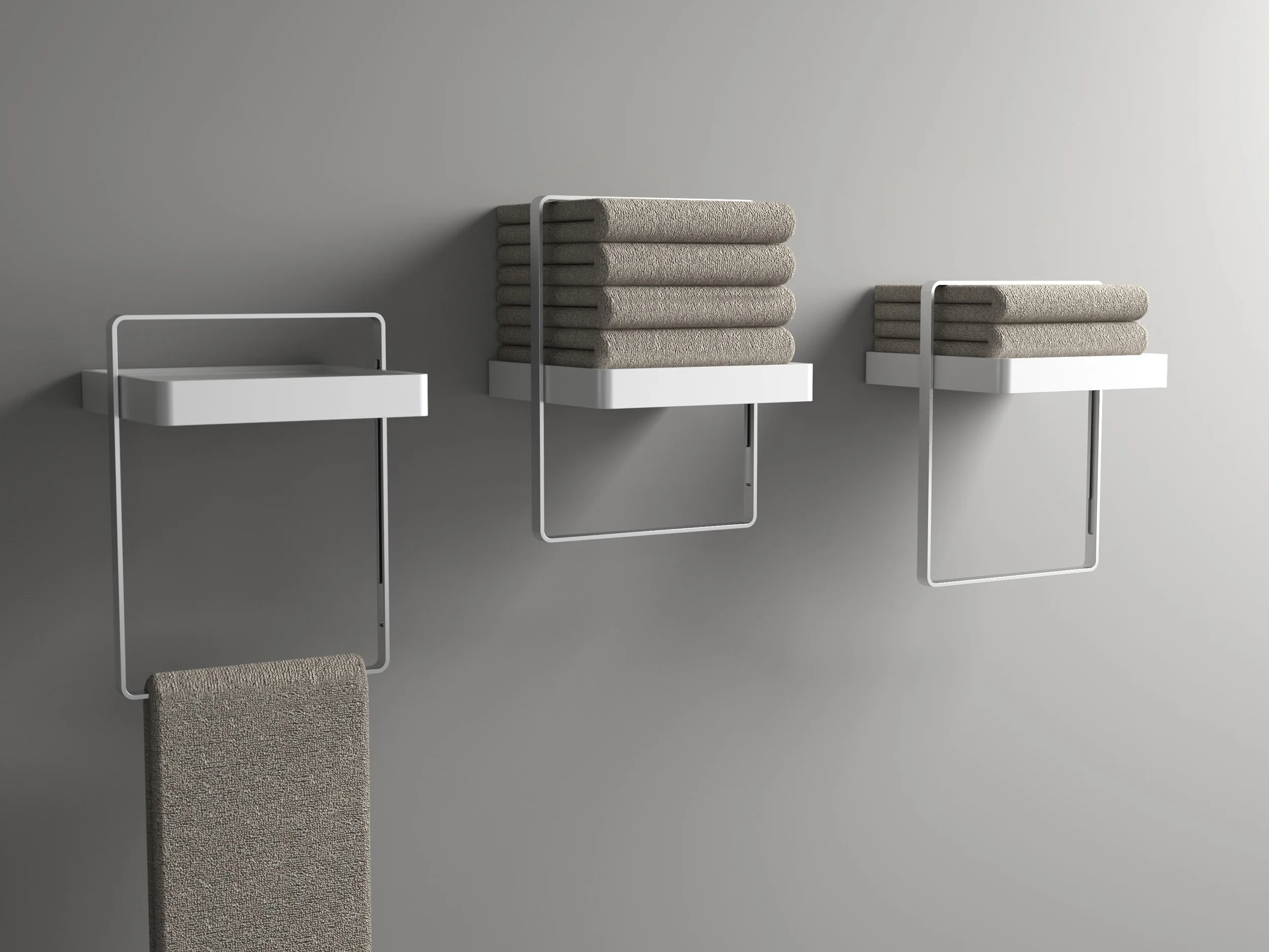Slide bathroom towel bar for Agape designed by Cory Grosser