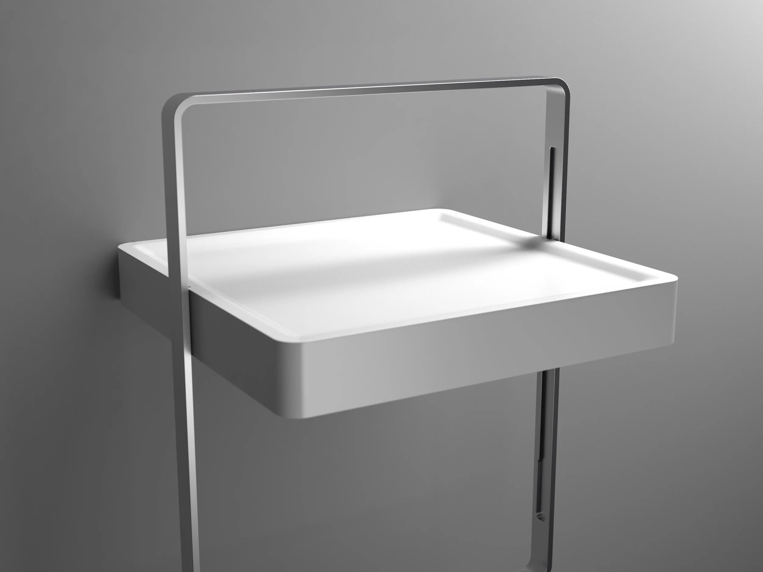 Slide bathroom towel bar for Agape designed by Cory Grosser
