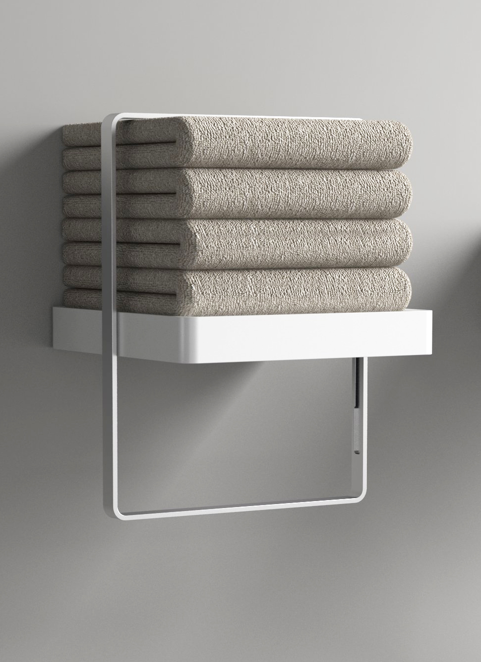 Slide bathroom towel bar for Agape designed by Cory Grosser