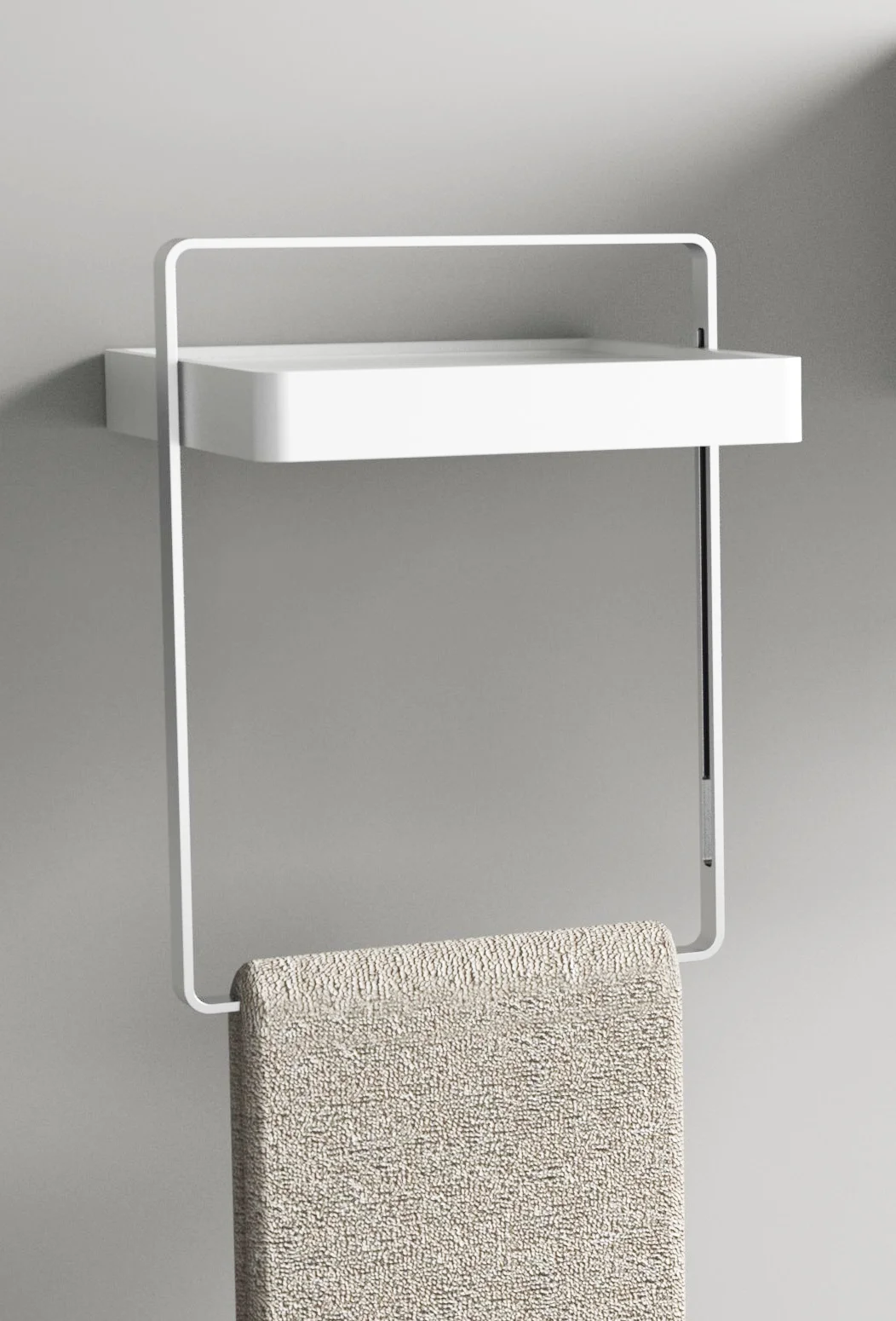 Slide bathroom towel bar for Agape designed by Cory Grosser