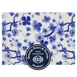 7095AM39 Microfilter with textile (indigo/white, blossoms)