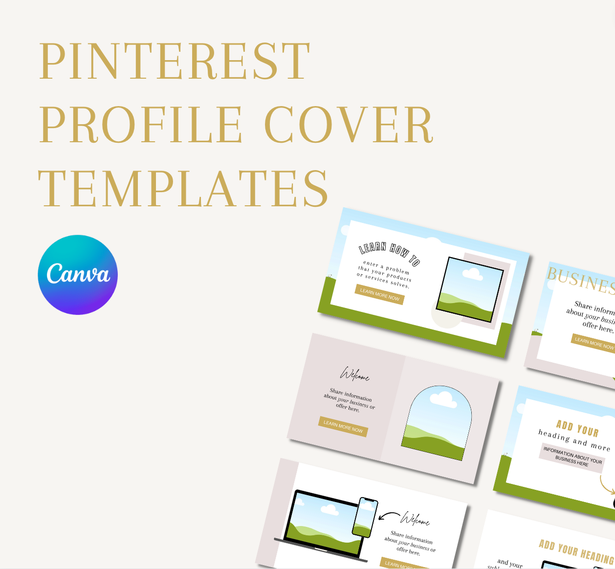 Pinterest profile cover templates — Debbie Roy