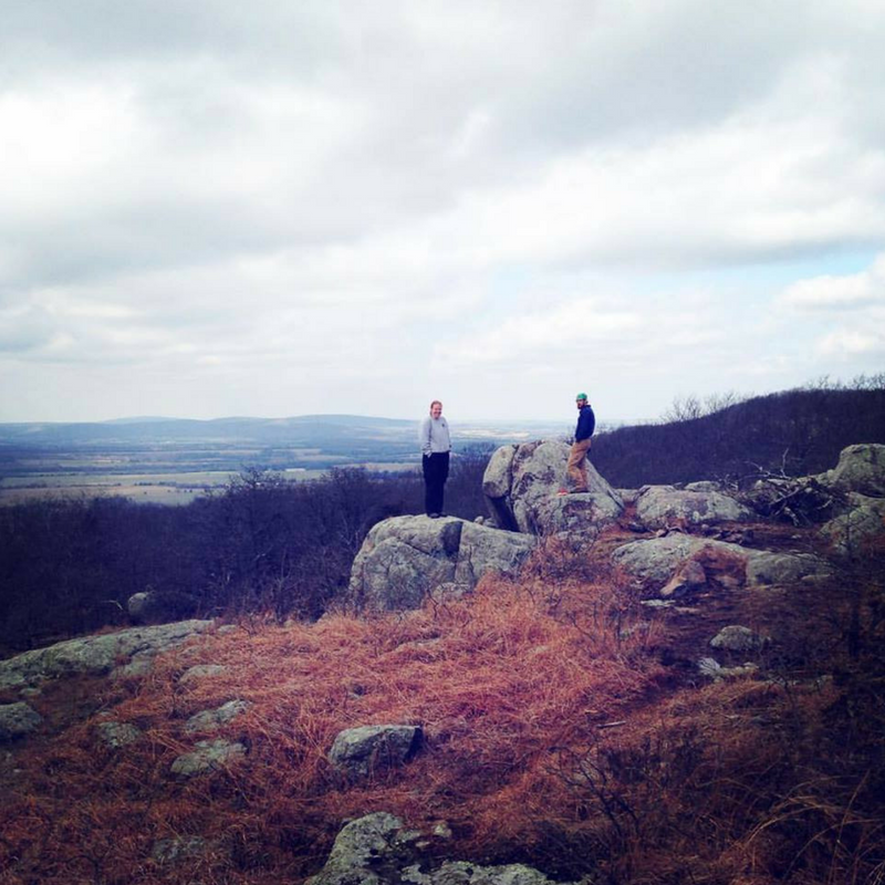 Members from Year 23, Kelley Hower and Ethan Maple, pose on top of Buford Mountain. 