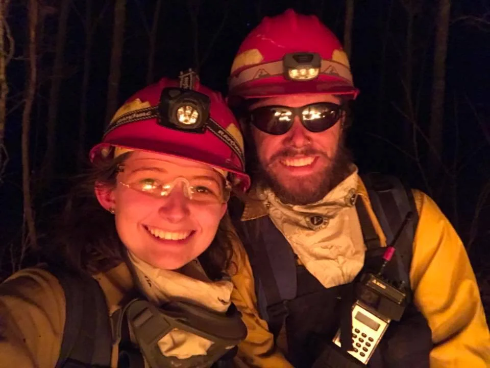 Dave and Heather McSherry, during a burn. 