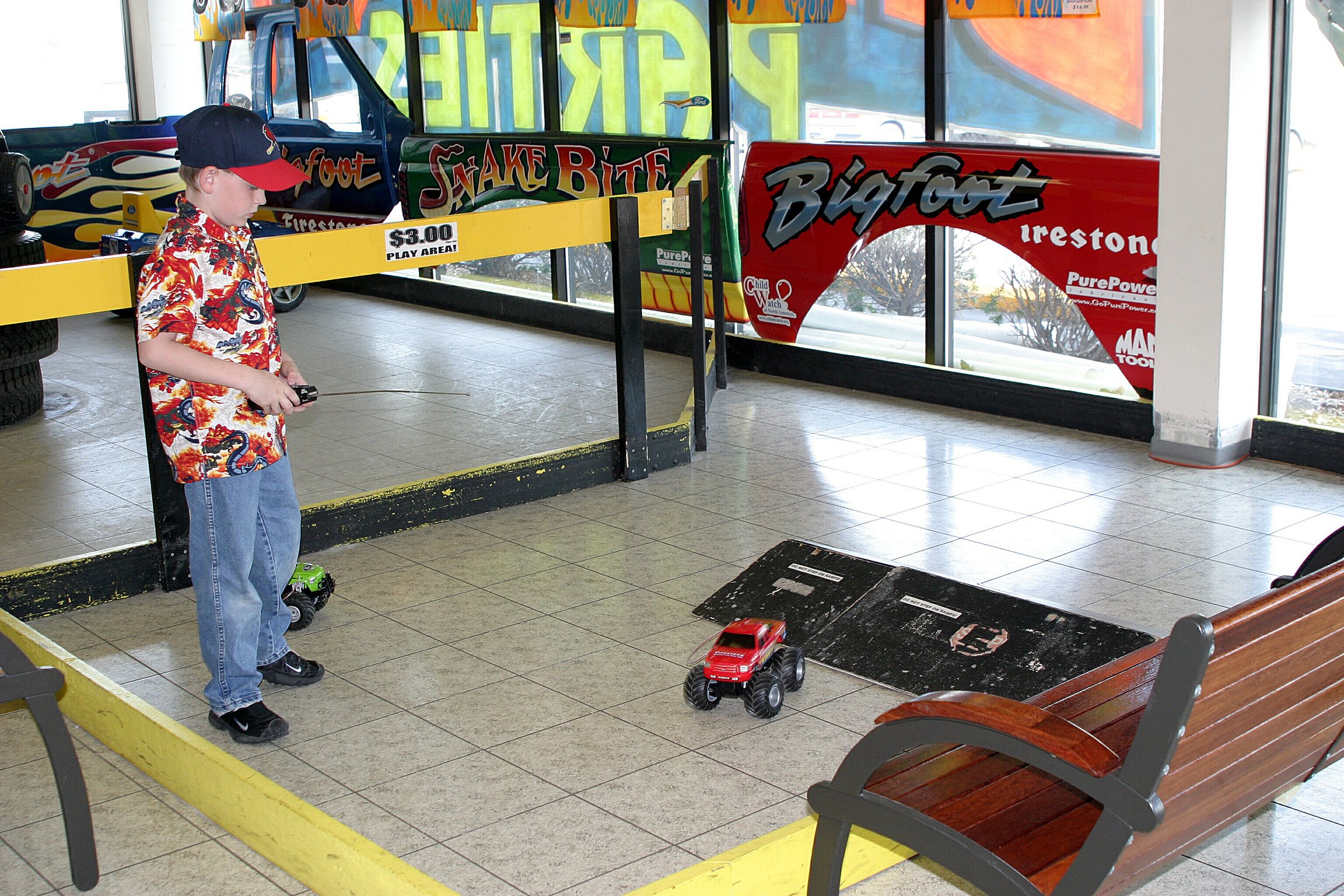  No, this isn’t the author practicing his car-crushing skills. Bigfoot headquarters is very kid friendly and is home to several birthday parties and children’s events every month. 
