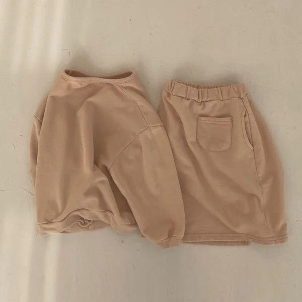 sweater skirt set - caramel