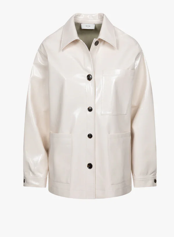 nope faux leather jacket - off white