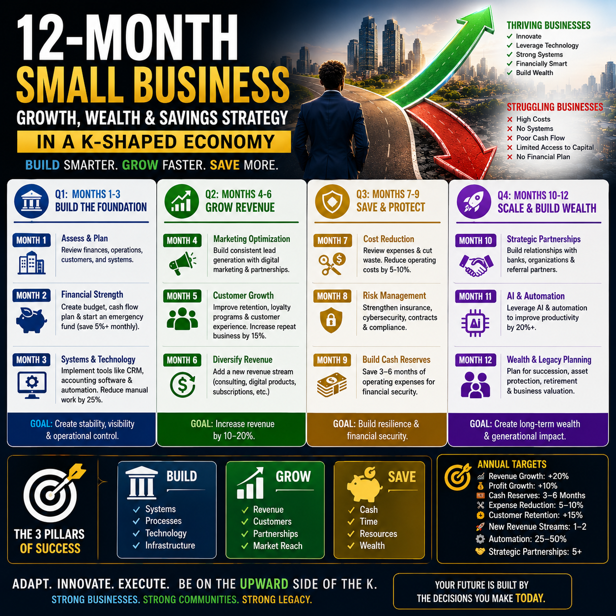 12-Month Small Business Growth, Wealth &amp; Savings Strategy in a K-Shaped Economy