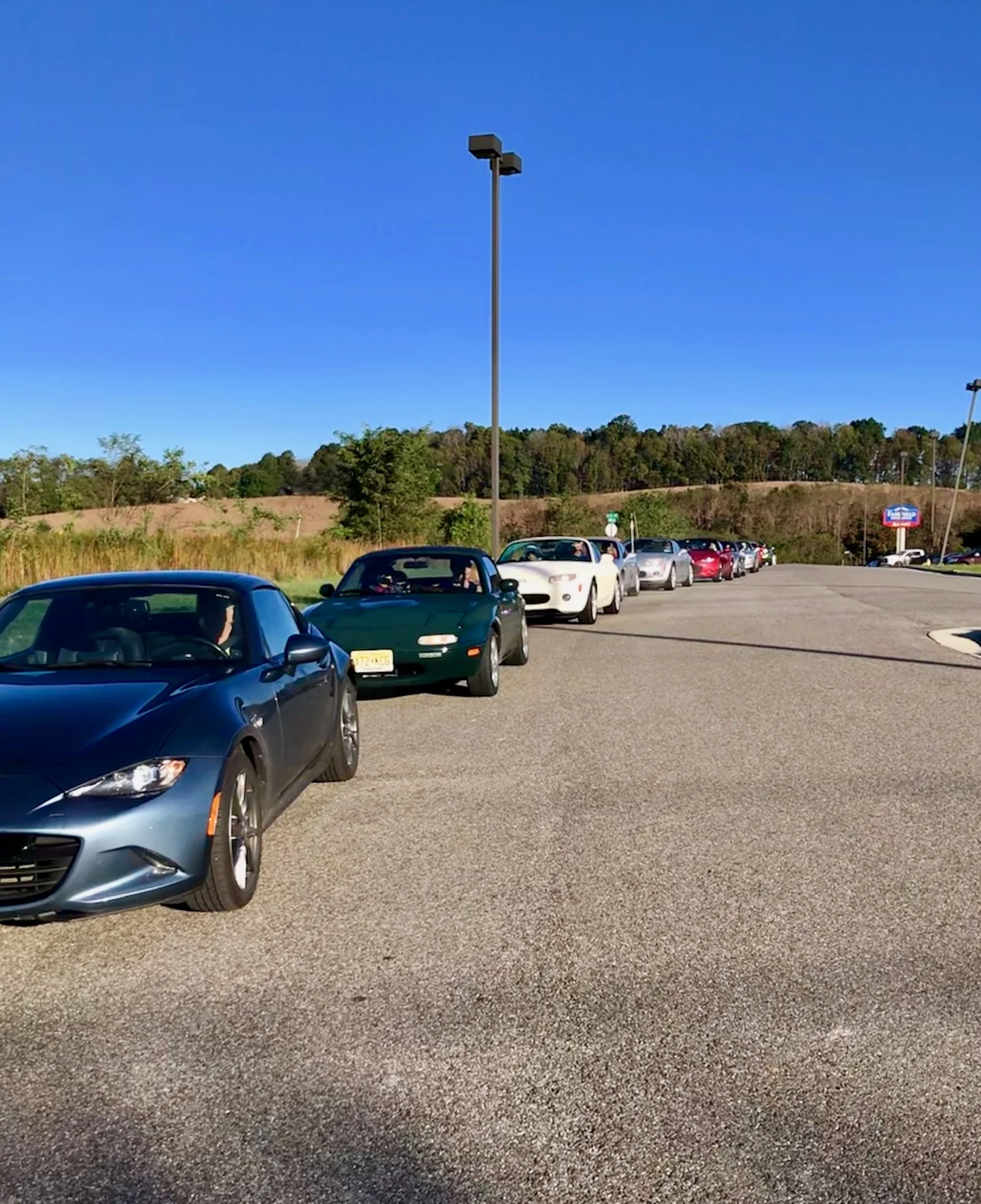 Lining up ready to drive the Back of the Dragon and beyond