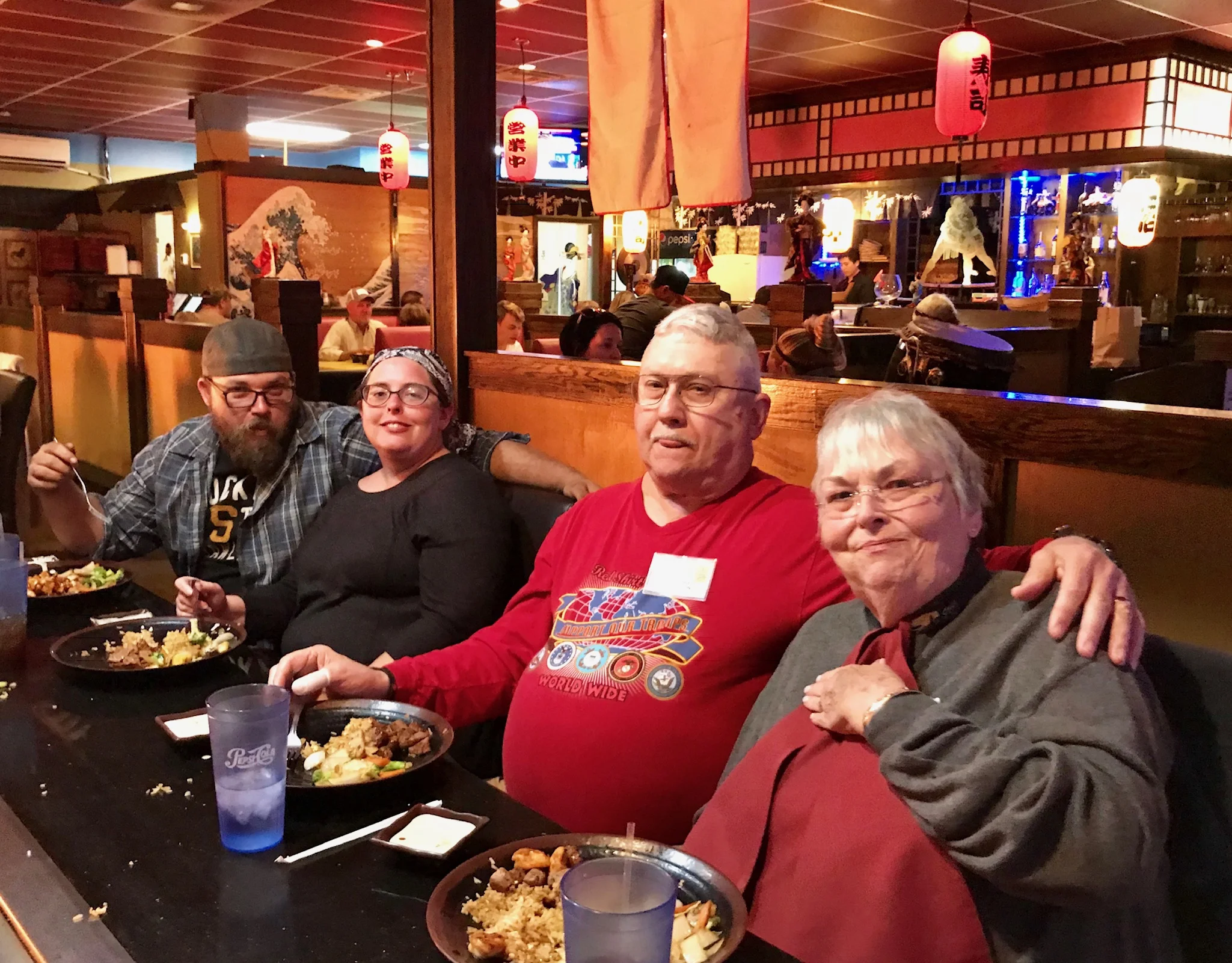 Josh & Krystal Williams and Richard & Ann Anderson enjoying their meal at Tokyo Japanese Restaurant
