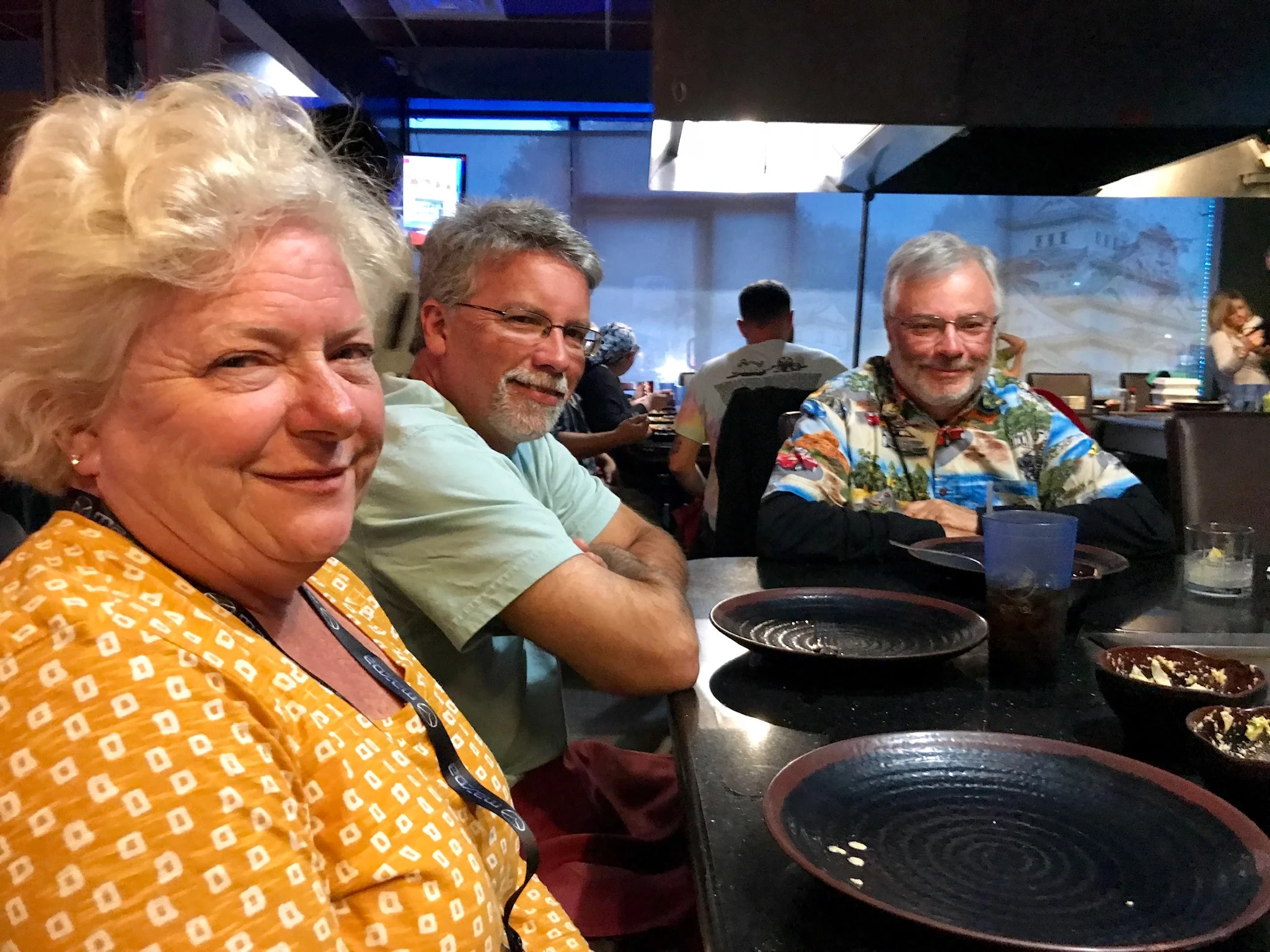 Tena & Lee Hough and Bill Mashburn enjoying their meal at Tokyo Japanese Restaurant