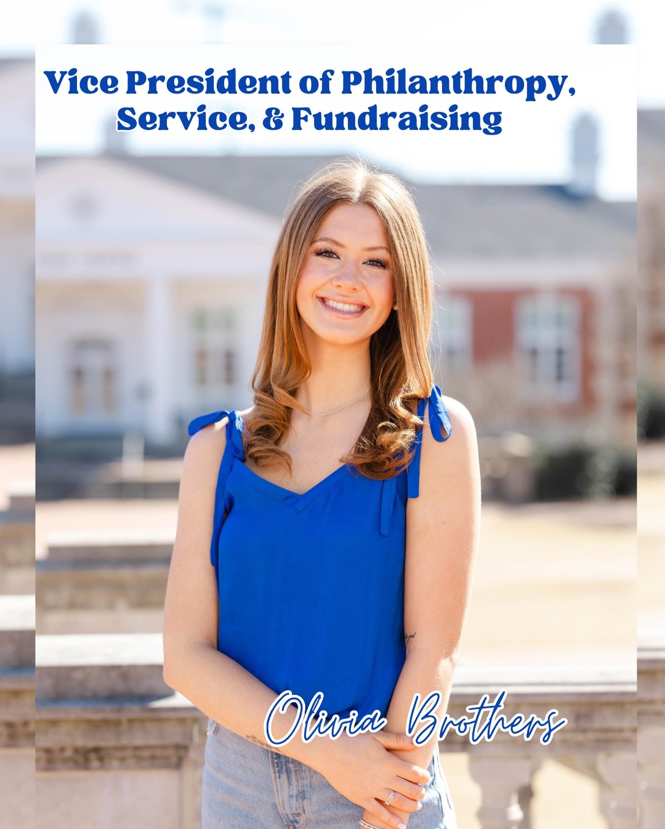 Meet Olivia Brothers, our Vice President of Philanthropy, Service, &amp; Fundraising!🤍🤍

Hi y&rsquo;all! My name is Olivia Brothers and I have the honor of serving as this years Vice President of Philanthropy, Service, &amp; Fundraising for Zeta Ta