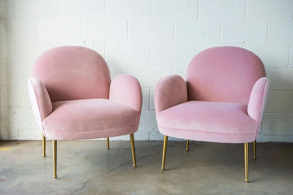 Raspberry Beret Velvet Armchair