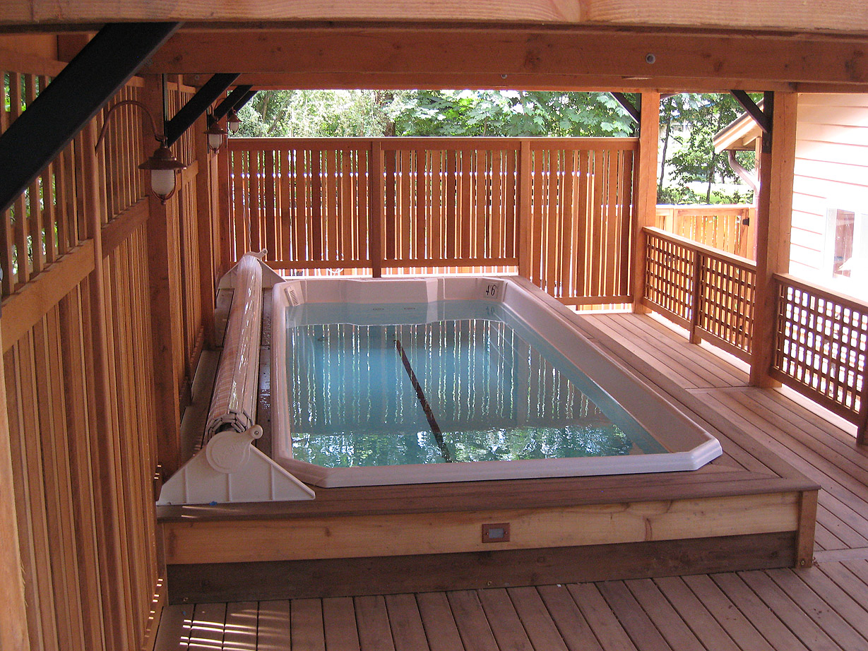 Swim Spa with Cover Retracted