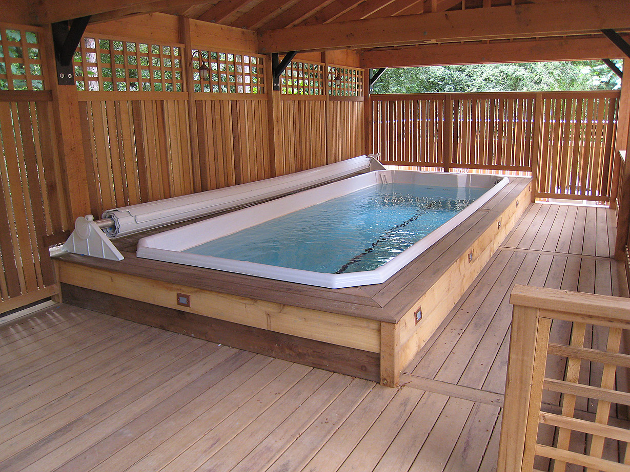 Swim Spa with Cover Retracted