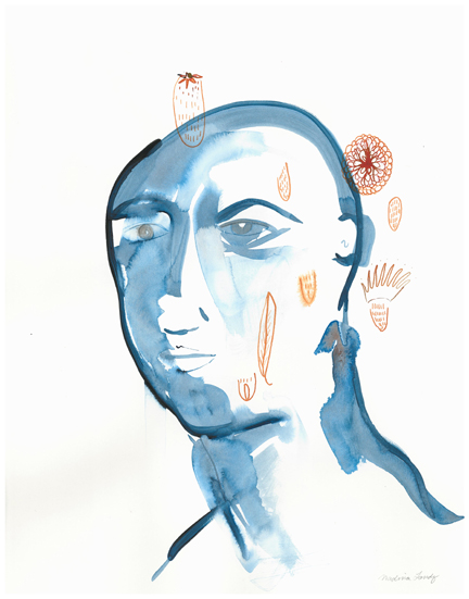 Floating Tattoo, ink on paper. Soon to be included in The Art Rental Collection of North Vancouver Arts Council.