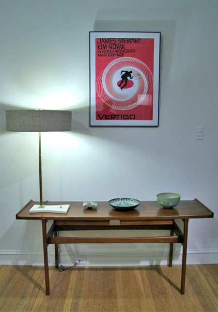 Reproduction poster for Alfred Hitchcock’s “Vertigo” from design by Saul Bass, 1958