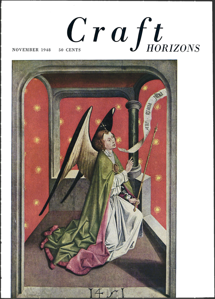  School of Picardy, Angel of the Annunciation, 15th century, Craft Horizons, November 1948 