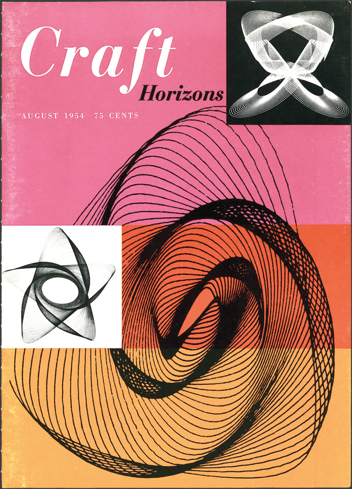  Alfred Gysi, Untitled, Lissajous figures (pendulum drawings), Craft Horizons, August 1954, Volume 14, Number 4 