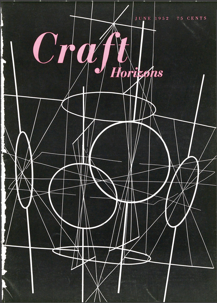  Richard Lippold, Aerial Act, 1950, brass, copper, nichrome wire, Craft Horizons, May/June 1952, Volume 12, Number 3 