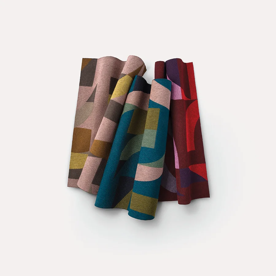 Future Tense is composed of five upholstery designs; the one seen here is Schema. Courtesy Luum.