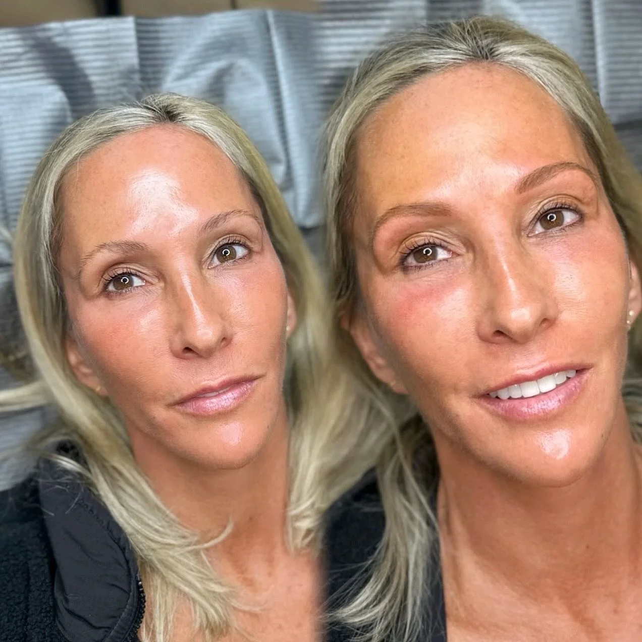The difference a little pigment can do 😍#powderbrow #charlotte #charlottenc #cltbrows