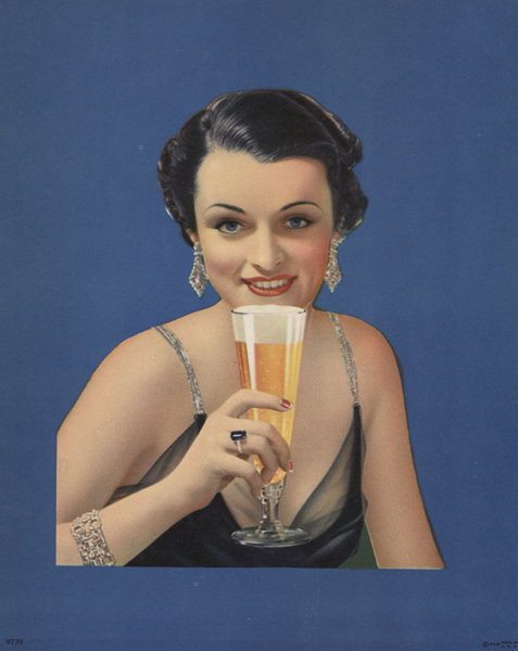 Woman drinking beer