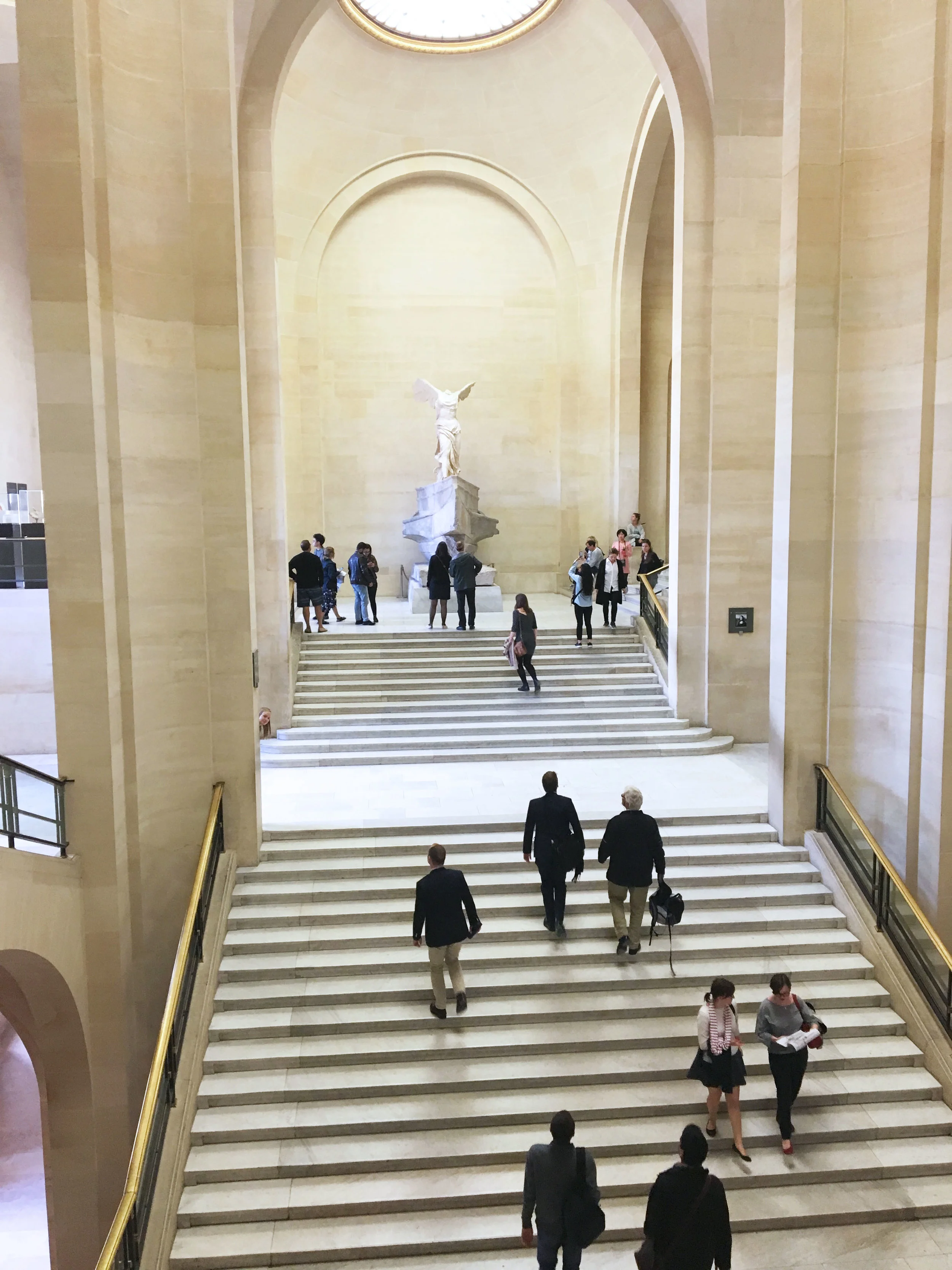 Daru staircase, Winged Victory of Samothrace and me (if you can find me).
